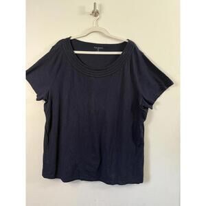 Talbots Plus 3X Navy Blue Short Sleeve Scoop Neck Tee